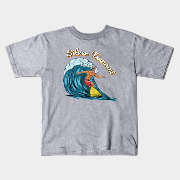 Silver Tsunami Kids T-Shirt by SMB Merch